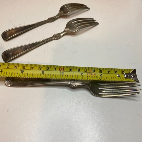 Set Of 3 Antique Gorham Silverplate Luncheon Forks, 1881 Princess Louise - Picture 9 of 9